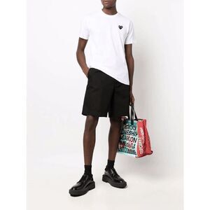 Comme Des Garcons Play Logo-Patch Crewneck T-Shirt Short Sleeve White Size M